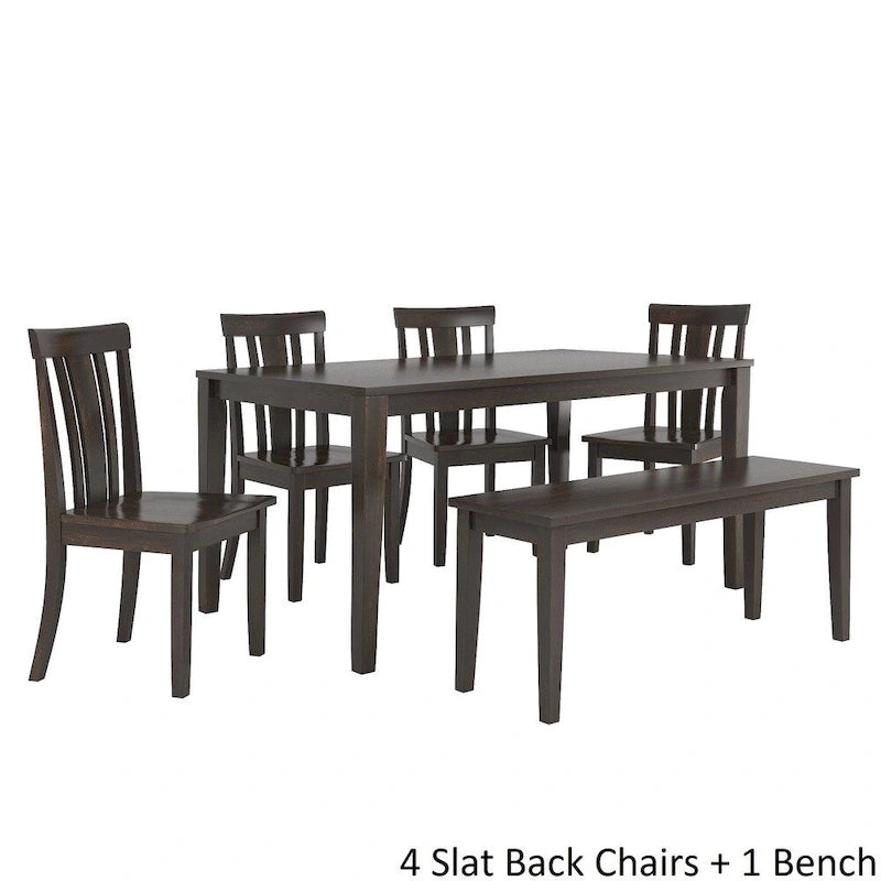 Set da pranzo rettangolare nero anticato da 60 pollici - Stile rustico