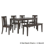 Set da pranzo rettangolare nero anticato da 60 pollici - Stile rustico