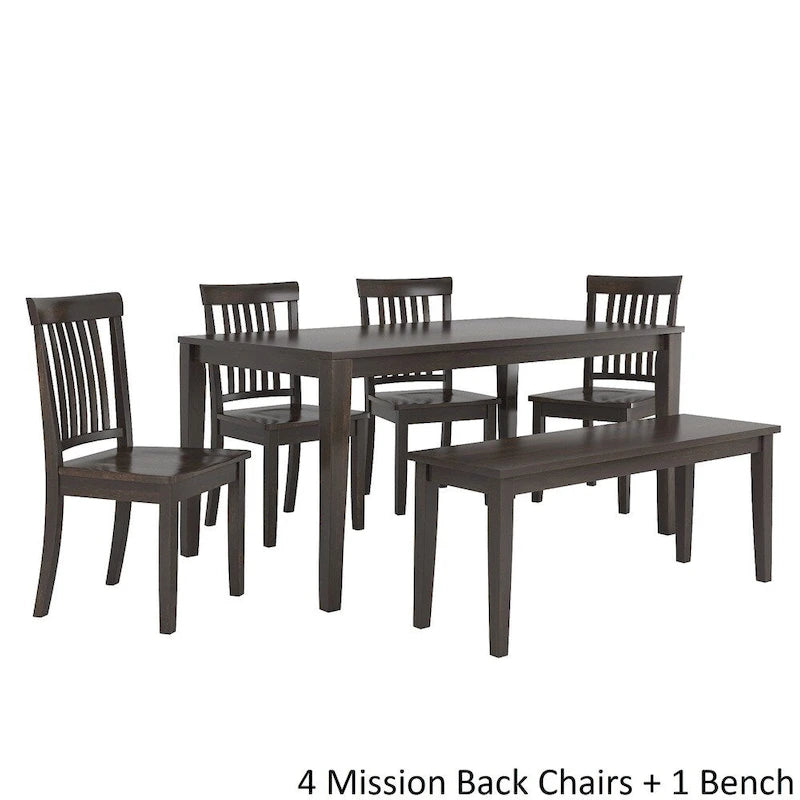 Set da pranzo rettangolare nero anticato da 60 pollici - Stile rustico