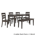 Set da pranzo rettangolare nero anticato da 60 pollici - Stile rustico
