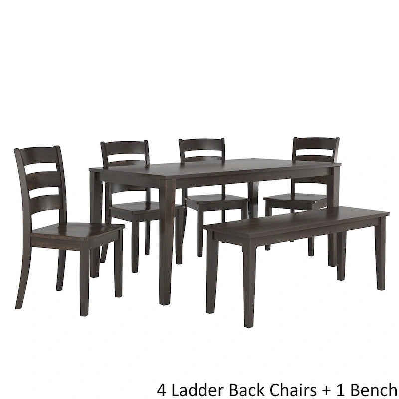 Set da pranzo rettangolare nero anticato da 60 pollici - Stile rustico