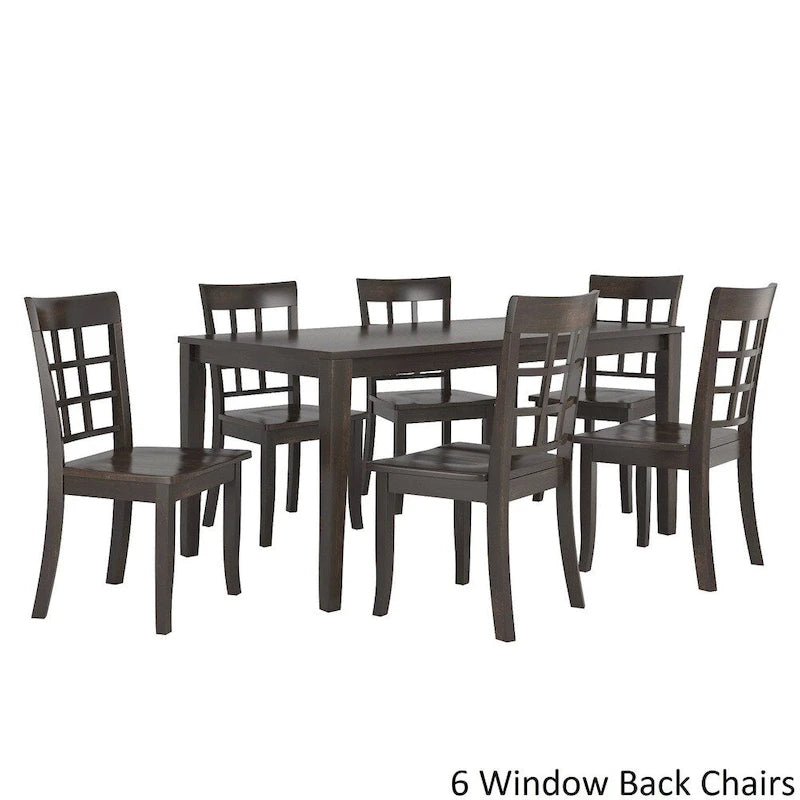 Set da pranzo rettangolare nero anticato da 60 pollici - Stile rustico