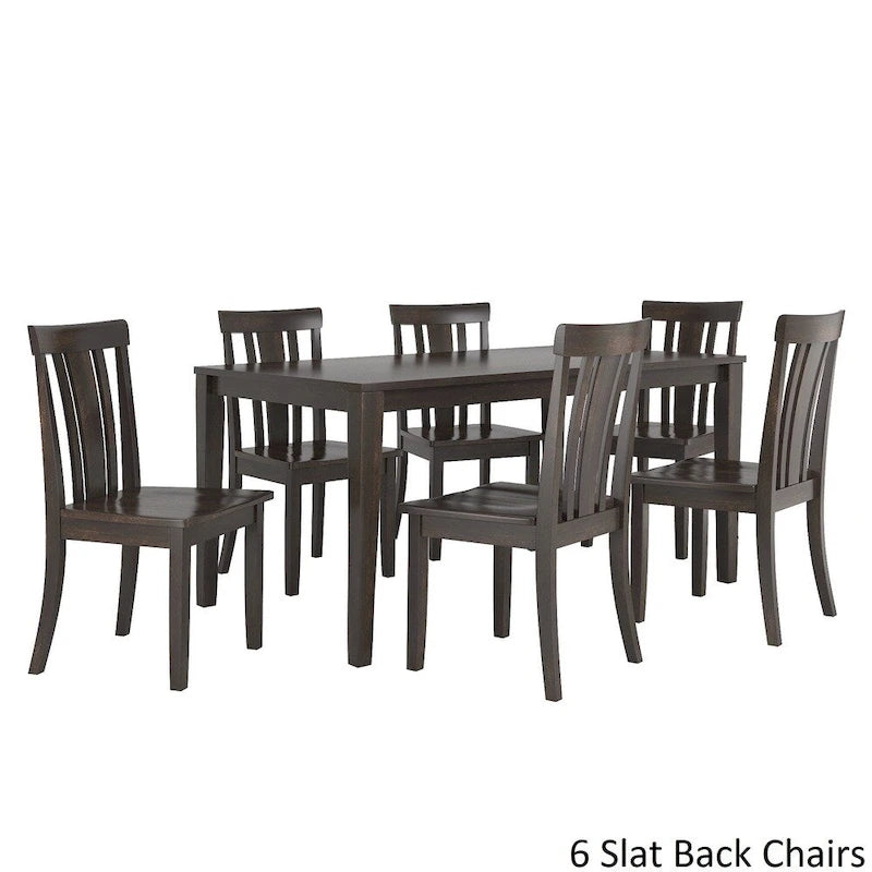 Set da pranzo rettangolare nero anticato da 60 pollici - Stile rustico