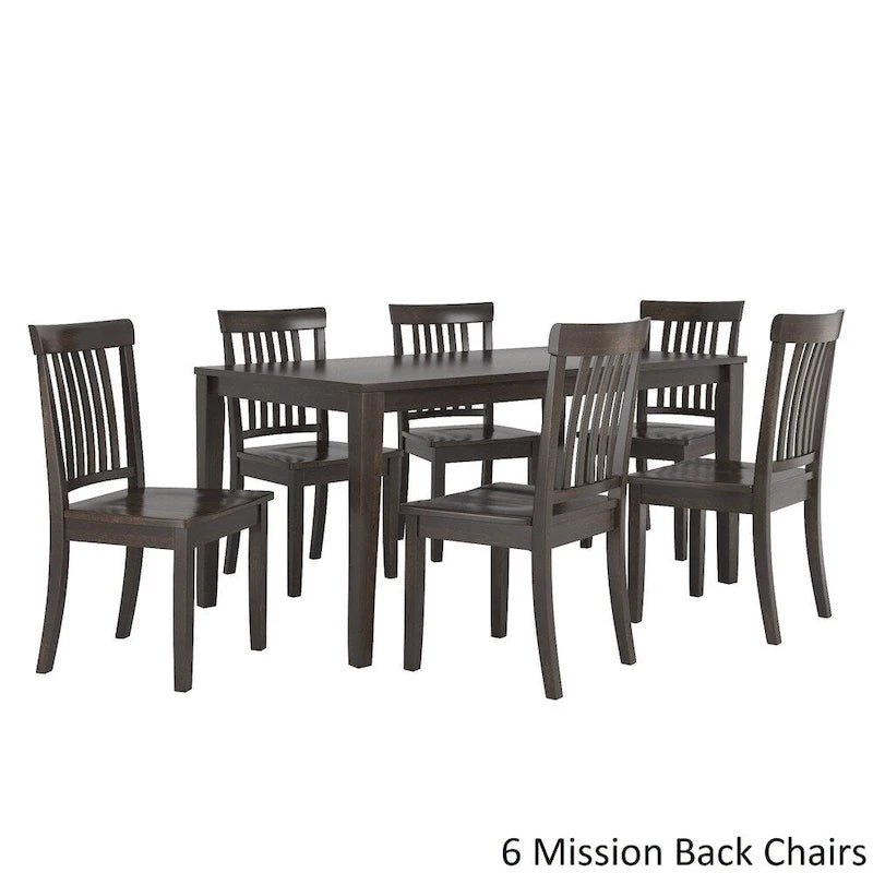 Set da pranzo rettangolare nero anticato da 60 pollici - Stile rustico