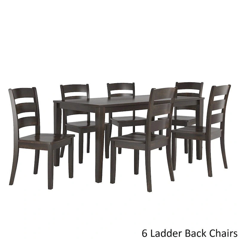 Set da pranzo rettangolare nero anticato da 60 pollici - Stile rustico
