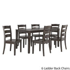 Set da pranzo rettangolare nero anticato da 60 pollici - Stile rustico