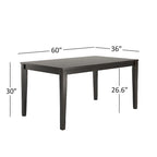 Set da pranzo rettangolare nero anticato da 60 pollici - Stile rustico