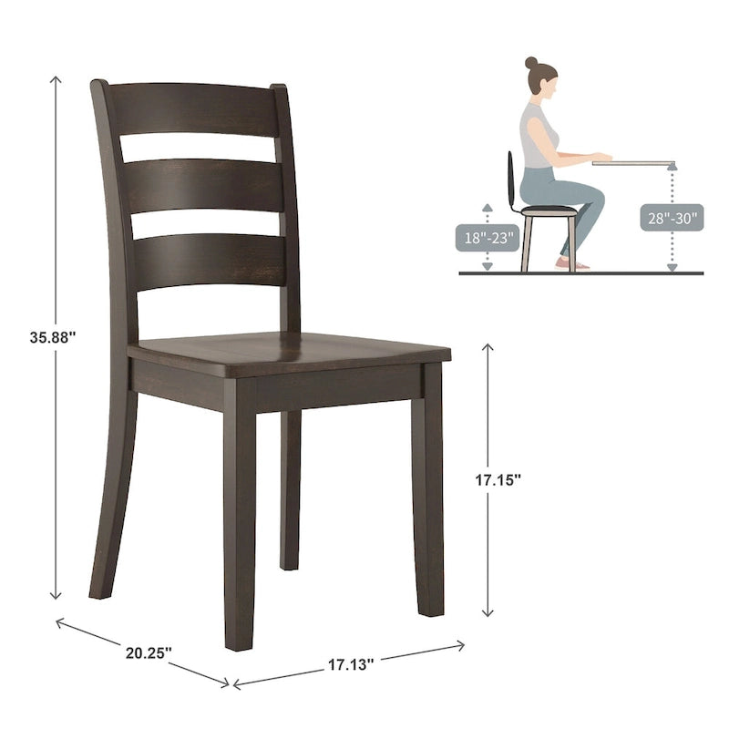 Set da pranzo rettangolare nero anticato da 60 pollici - Stile rustico
