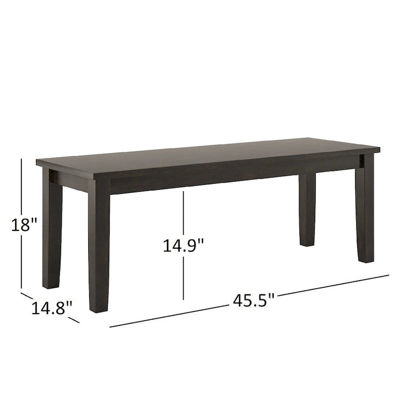 Set da pranzo rettangolare nero anticato da 60 pollici - Stile rustico