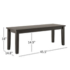 Set da pranzo rettangolare nero anticato da 60 pollici - Stile rustico