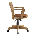 Sedia da banchiere Wilbur Vintage imbottita in legno