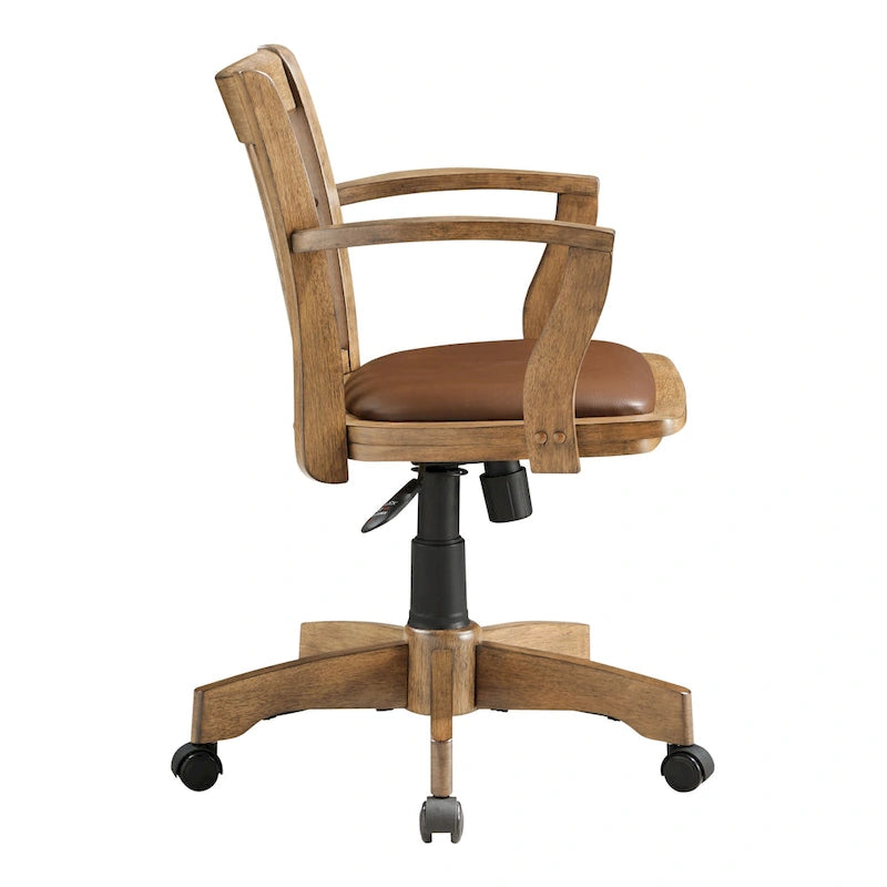 Sedia da banchiere Wilbur Vintage imbottita in legno
