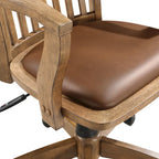 Sedia da banchiere Wilbur Vintage imbottita in legno