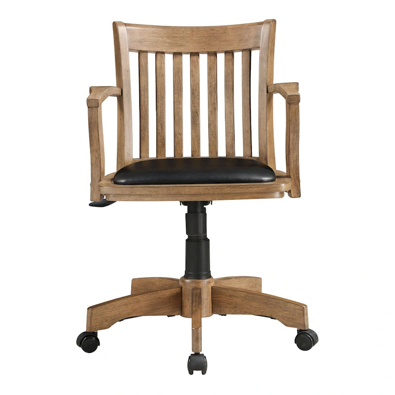 Sedia da banchiere Wilbur Vintage imbottita in legno