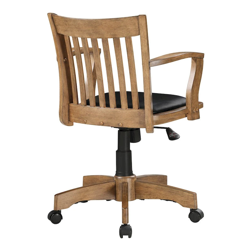 Sedia da banchiere Wilbur Vintage imbottita in legno