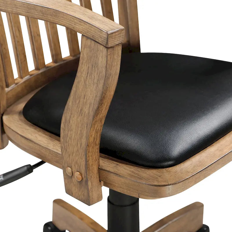Sedia da banchiere Wilbur Vintage imbottita in legno