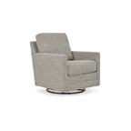 Poltrona girevole a dondolo grigia con braccioli dritti - 76 cm L x 94 cm P x 94 cm A