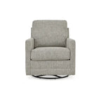 Poltrona girevole a dondolo grigia con braccioli dritti - 76 cm L x 94 cm P x 94 cm A