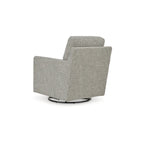 Poltrona girevole a dondolo grigia con braccioli dritti - 76 cm L x 94 cm P x 94 cm A