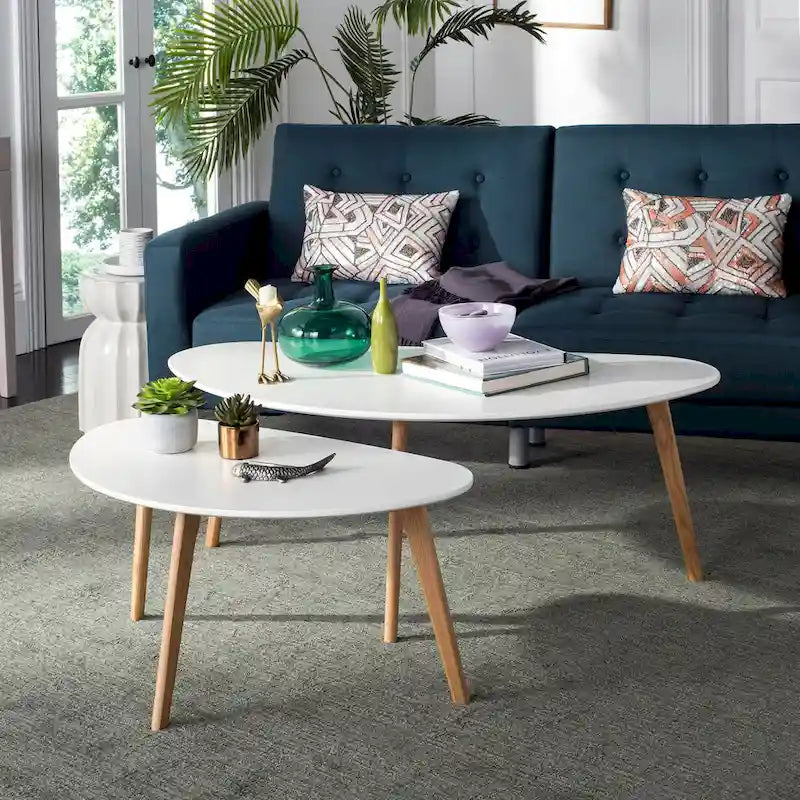  Vikki Double White Coffee Table - 47.2 x 23.6 x 17.7 - 47Wx24Dx18H