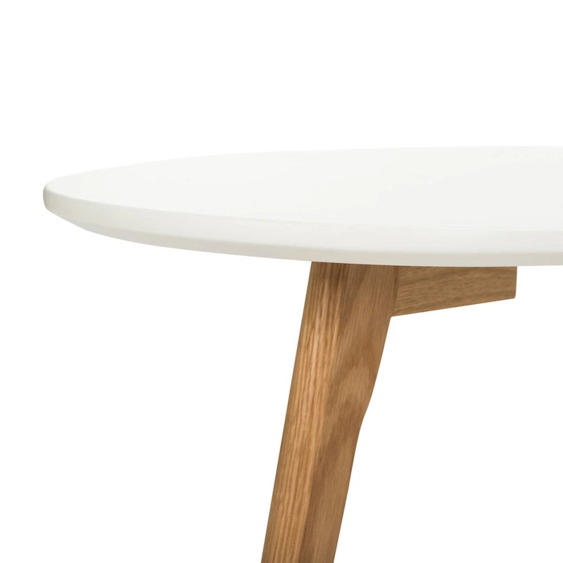 Tavolino Doppio Contemporaneo - Bianco e Legno Naturale, 120 cm L x 60 cm P x 45 cm A