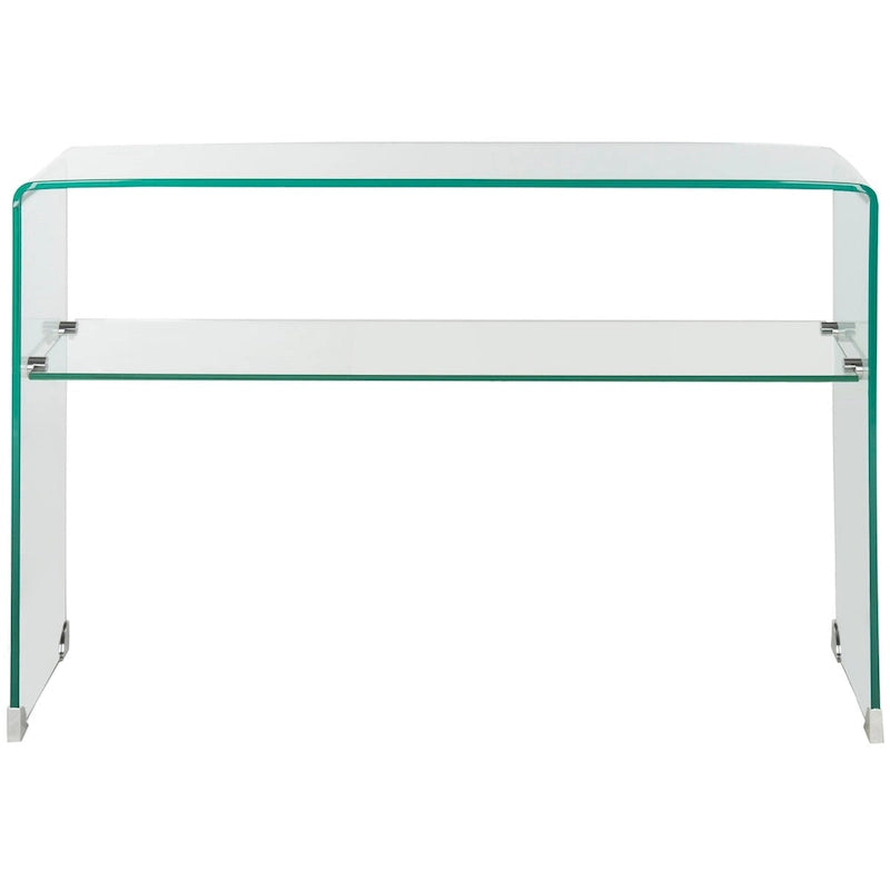 Tavolino consolle in vetro temperato trasparente - 110 cm L x 35 cm P x 75 cm A
