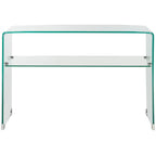 Tavolino consolle in vetro temperato trasparente - 110 cm L x 35 cm P x 75 cm A