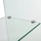 Tavolino consolle in vetro temperato trasparente - 110 cm L x 35 cm P x 75 cm A