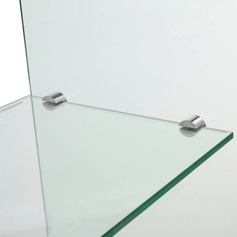 Tavolino consolle in vetro temperato trasparente - 110 cm L x 35 cm P x 75 cm A