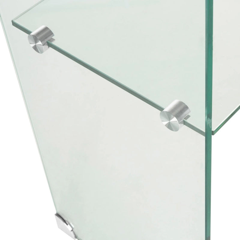 Tavolino consolle in vetro temperato trasparente - 110 cm L x 35 cm P x 75 cm A