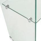 Tavolino consolle in vetro temperato trasparente - 110 cm L x 35 cm P x 75 cm A