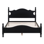 Struttura Letto a Piattaforma in Legno Retrò con Supporto a Doghe in Legno