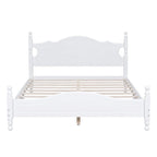 Struttura Letto a Piattaforma in Legno Retrò con Supporto a Doghe in Legno