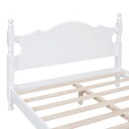 Struttura Letto a Piattaforma in Legno Retrò con Supporto a Doghe in Legno