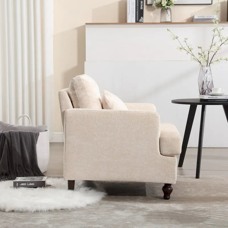 Poltrona con struttura in legno, poltrona moderna per salotto