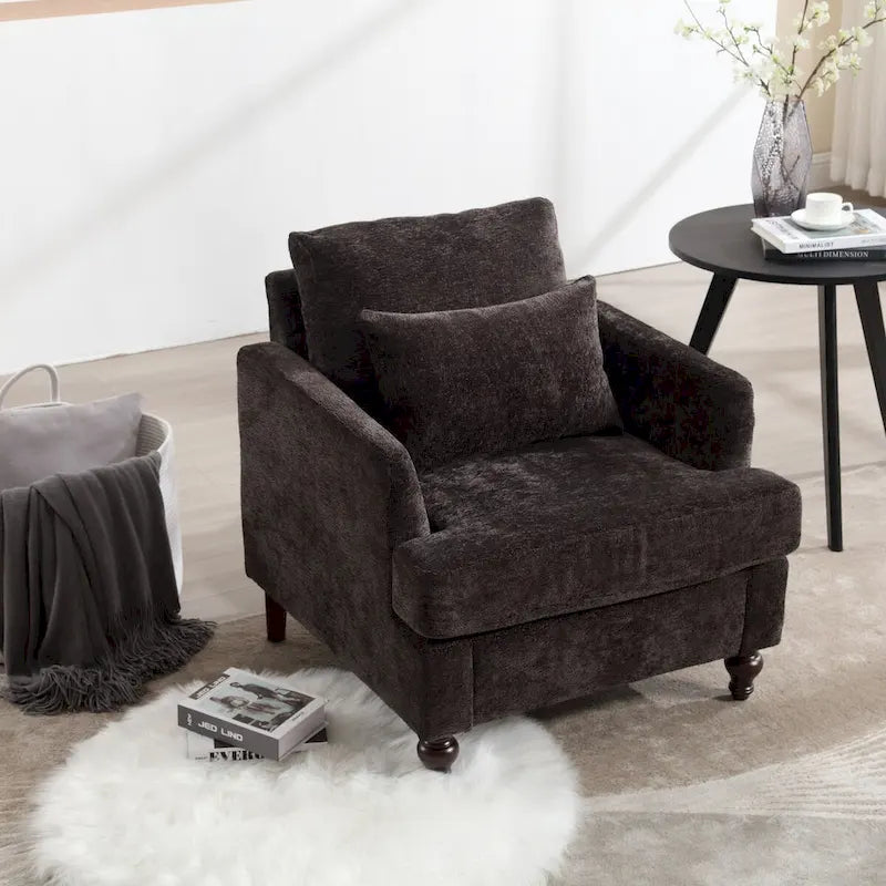 Poltrona con struttura in legno, poltrona moderna per salotto