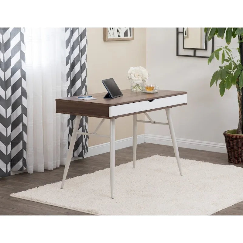 Scrivania moderna Alcove con ampio cassetto a scomparti