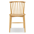 Sedia da pranzo Mid-Century con schienale a fusi e struttura in legno massello - Rovere, Noce o Nero