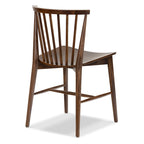 Sedia da pranzo Mid-Century con schienale a fusi e struttura in legno massello - Rovere, Noce o Nero