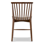 Sedia da pranzo Mid-Century con schienale a fusi e struttura in legno massello - Rovere, Noce o Nero