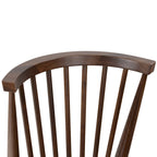 Sedia da pranzo Mid-Century con schienale a fusi e struttura in legno massello - Rovere, Noce o Nero