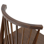 Sedia da pranzo Mid-Century con schienale a fusi e struttura in legno massello - Rovere, Noce o Nero
