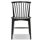 Sedia da pranzo Mid-Century con schienale a fusi e struttura in legno massello - Rovere, Noce o Nero