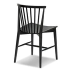 Sedia da pranzo Mid-Century con schienale a fusi e struttura in legno massello - Rovere, Noce o Nero