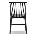 Sedia da pranzo Mid-Century con schienale a fusi e struttura in legno massello - Rovere, Noce o Nero
