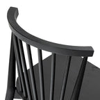 Sedia da pranzo Mid-Century con schienale a fusi e struttura in legno massello - Rovere, Noce o Nero