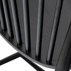 Sedia da pranzo Mid-Century con schienale a fusi e struttura in legno massello - Rovere, Noce o Nero