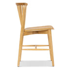 Sedia da pranzo Mid-Century con schienale a fusi e struttura in legno massello - Rovere, Noce o Nero