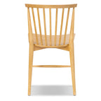 Sedia da pranzo Mid-Century con schienale a fusi e struttura in legno massello - Rovere, Noce o Nero
