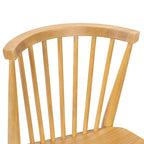 Sedia da pranzo Mid-Century con schienale a fusi e struttura in legno massello - Rovere, Noce o Nero